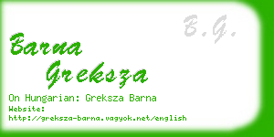 barna greksza business card